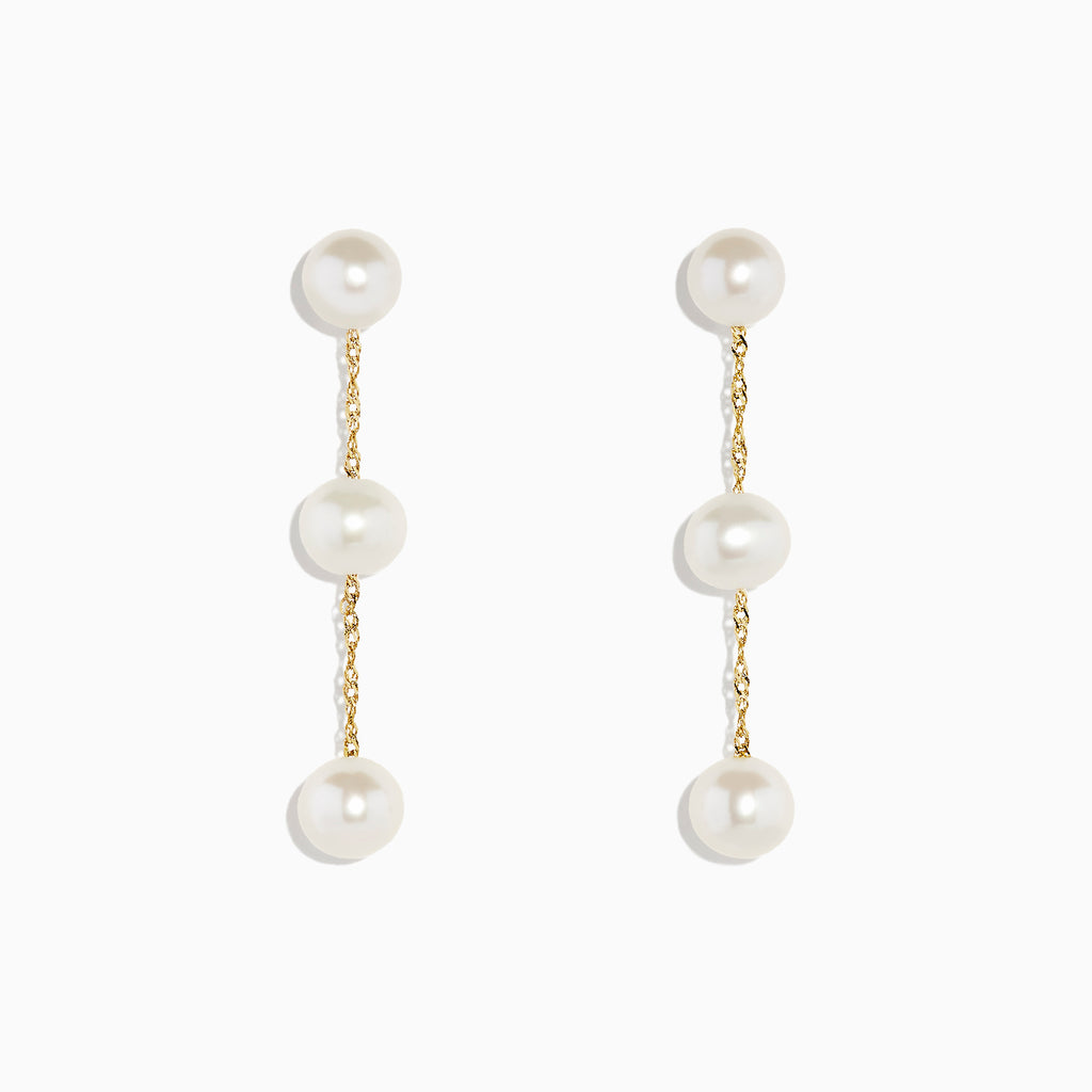 14k gold cultured pearl earrings