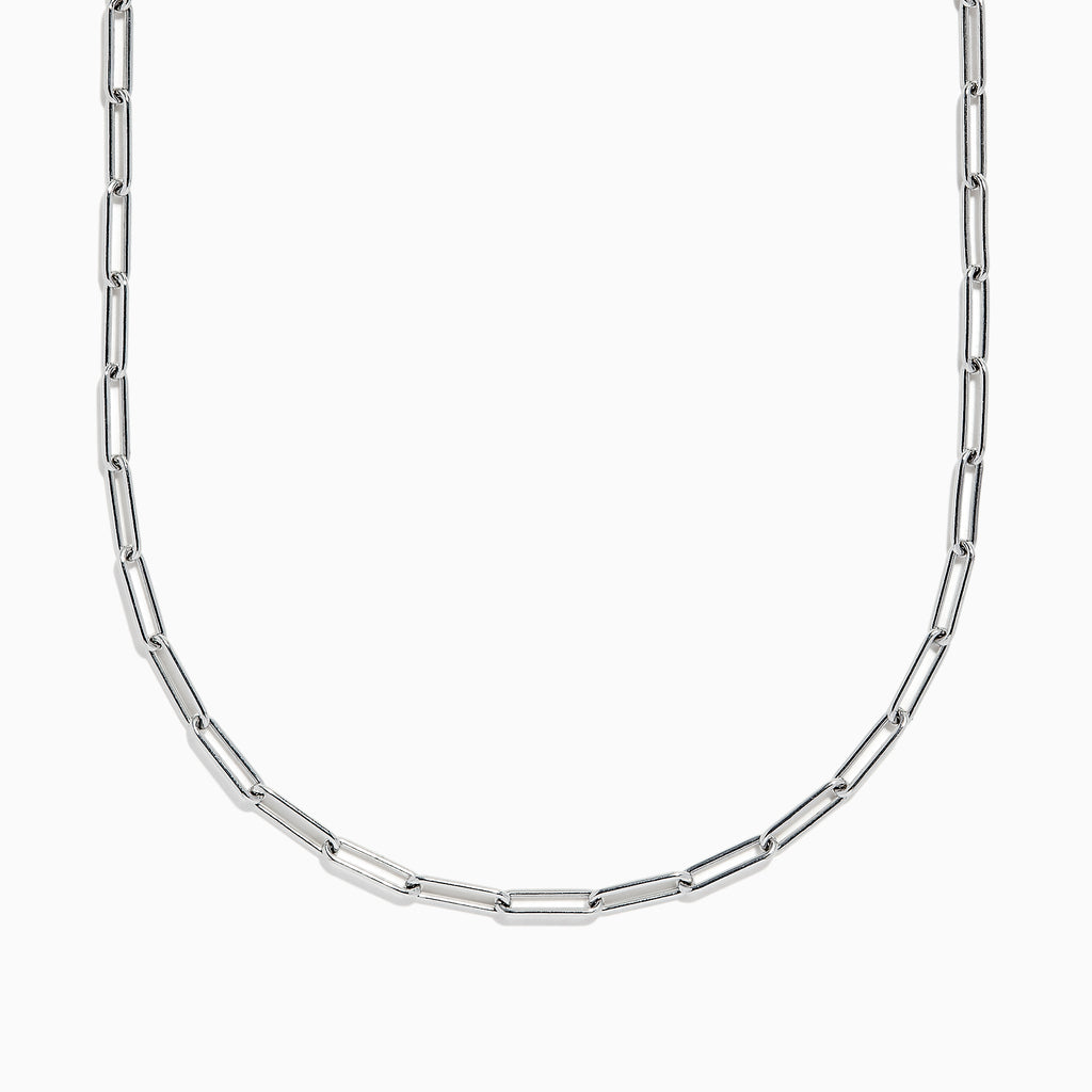 Mens Silver-Tone Stainless Steel Horseshoe Link Chain Necklace 