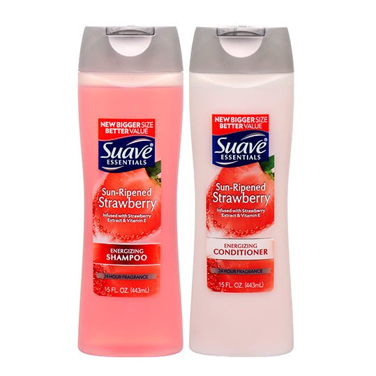 Er deprimeret Virksomhedsbeskrivelse enhed Suave Essentials Sun-ripened Strawberry 15 oz (Shampoo & Conditioner) –  Rafaelos