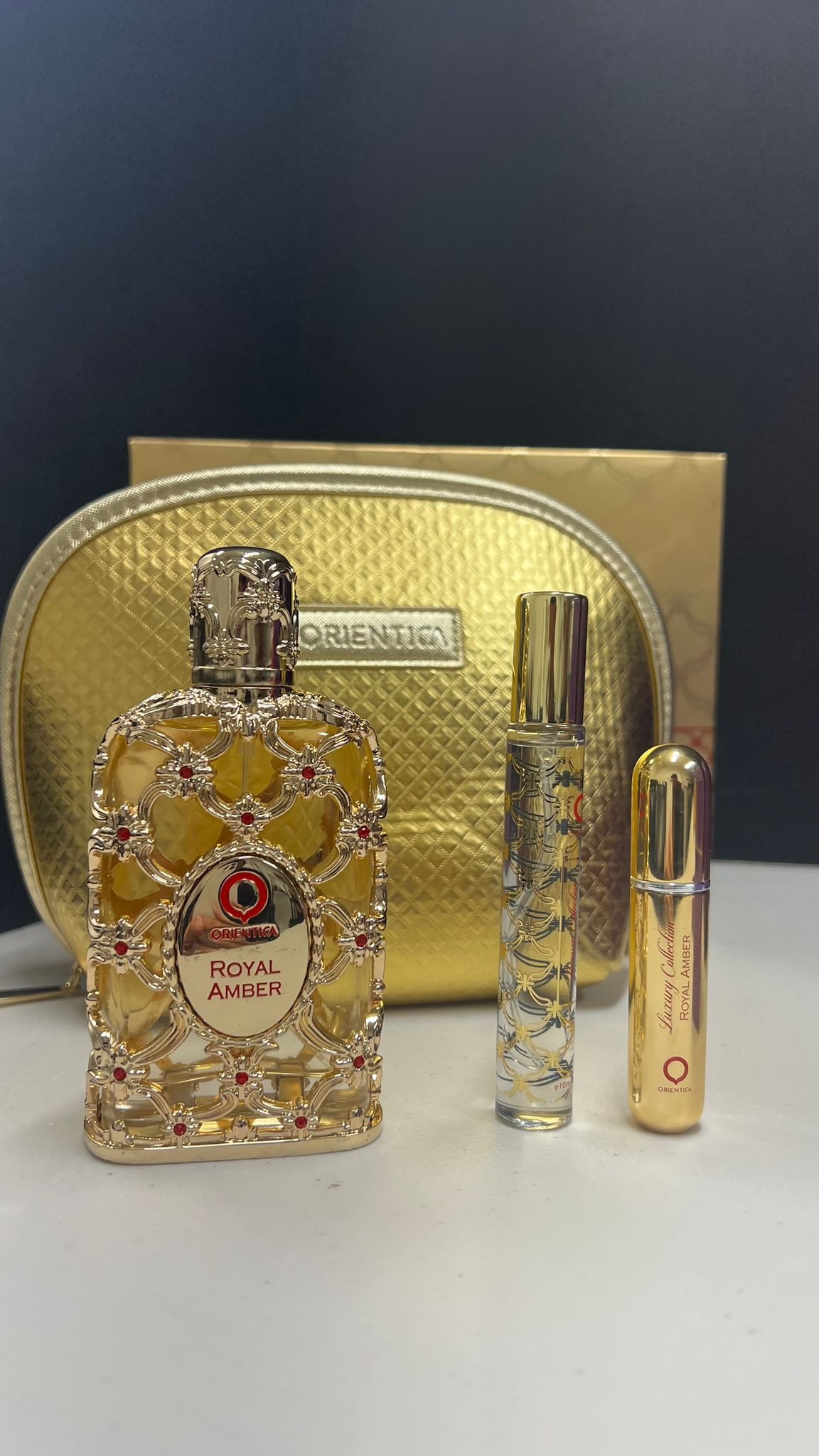Orientica Royal Amber EDP 2.7 oz Unisex 4 pc. Gift Set by Orientica Luxury  Collection