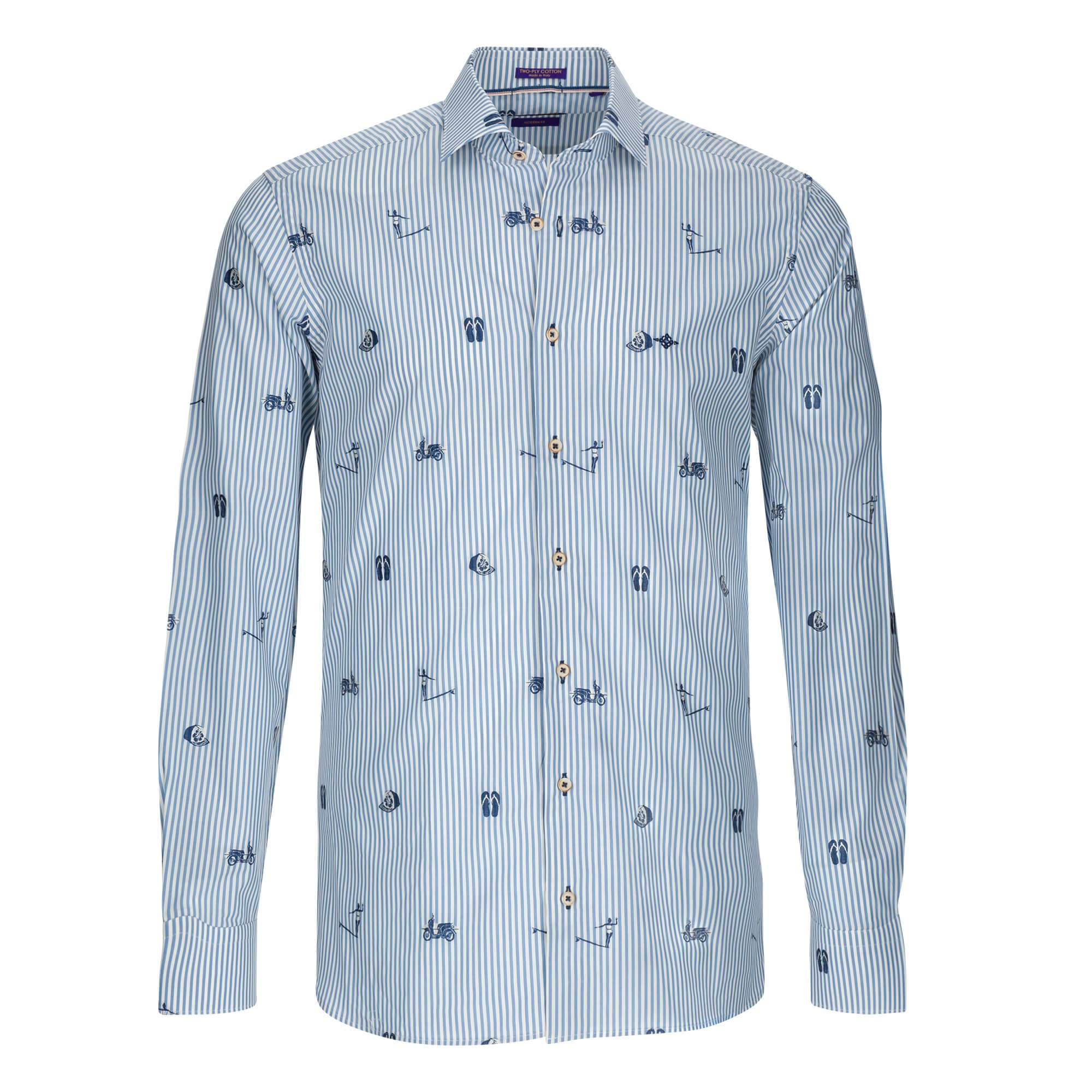 Camisa de rayas bordada 817509