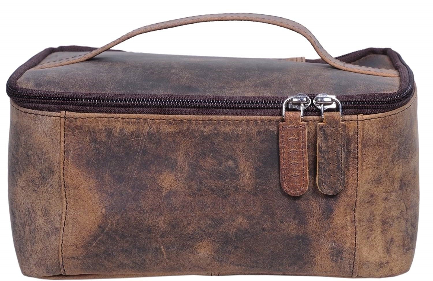 9 Inch Genuine Unisex Vanity Leather Dopp kit- Travel Toiletry Bag