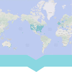 world map showing where LumenKind Brighter Beings are living around the world - Mostly in US and EU.