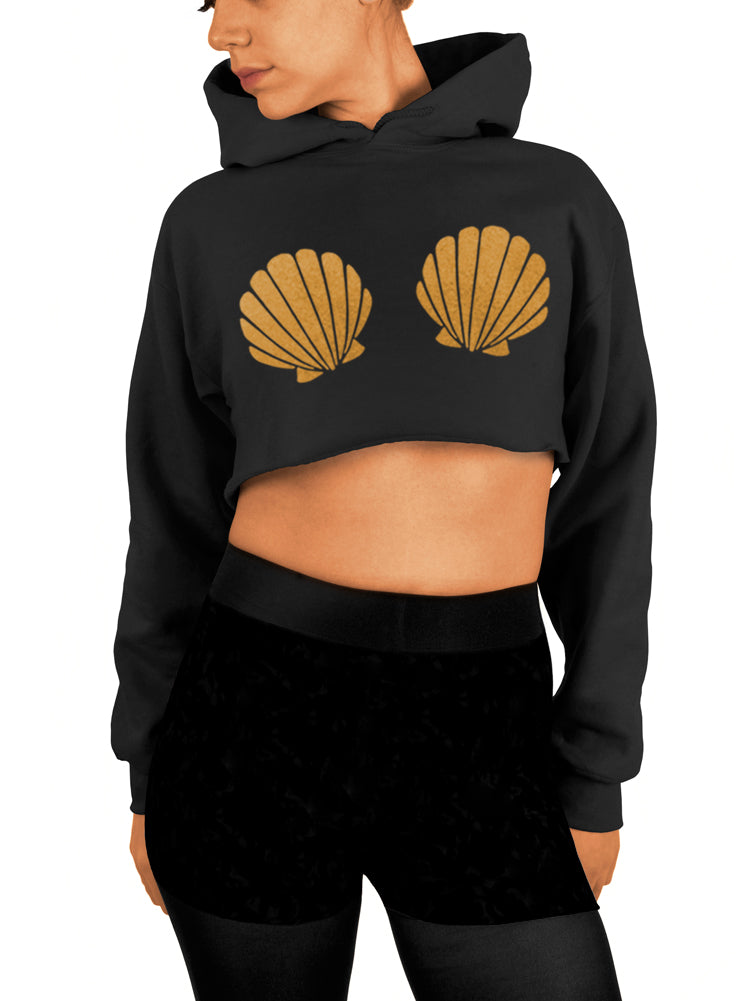 Mermaid Seashells Crop Top - Cropped Hoodie