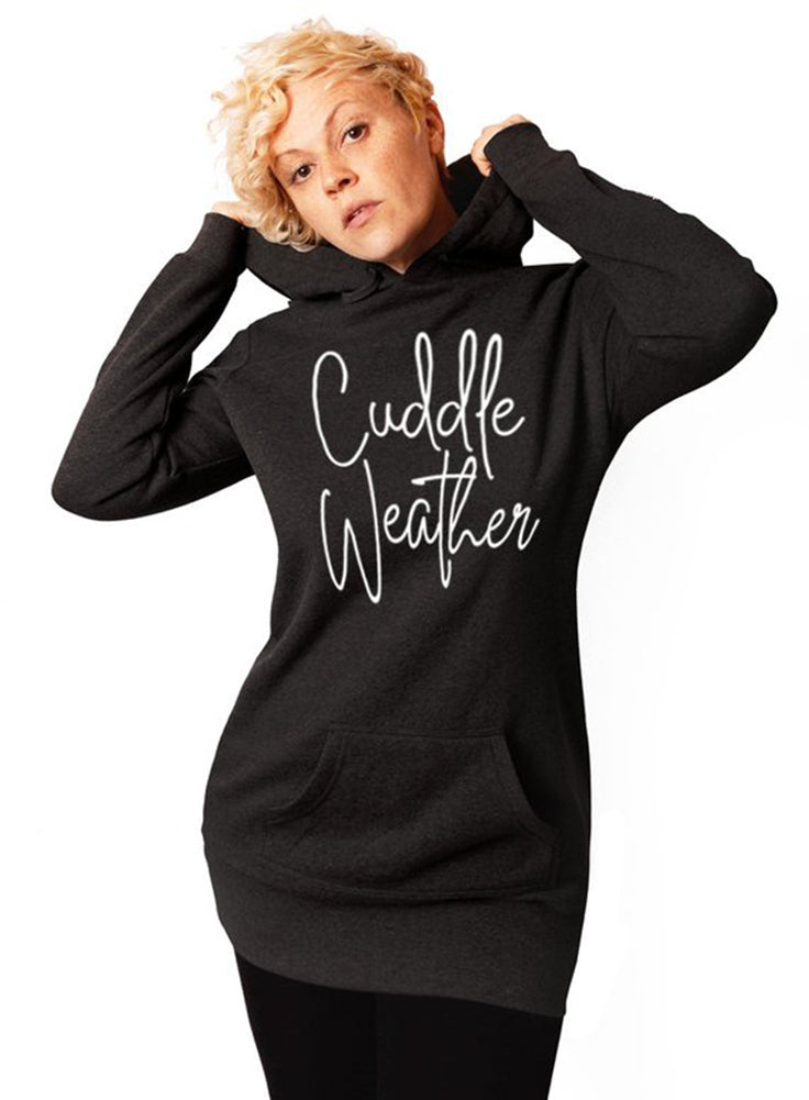Cuddle Weather Hoodie - Tunic Sweatshirt Dress