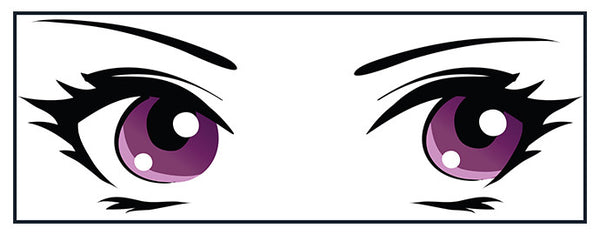 Adorable Cute Big Beautiful Anime Eyes Cartoon - Purple Vinyl Decal St