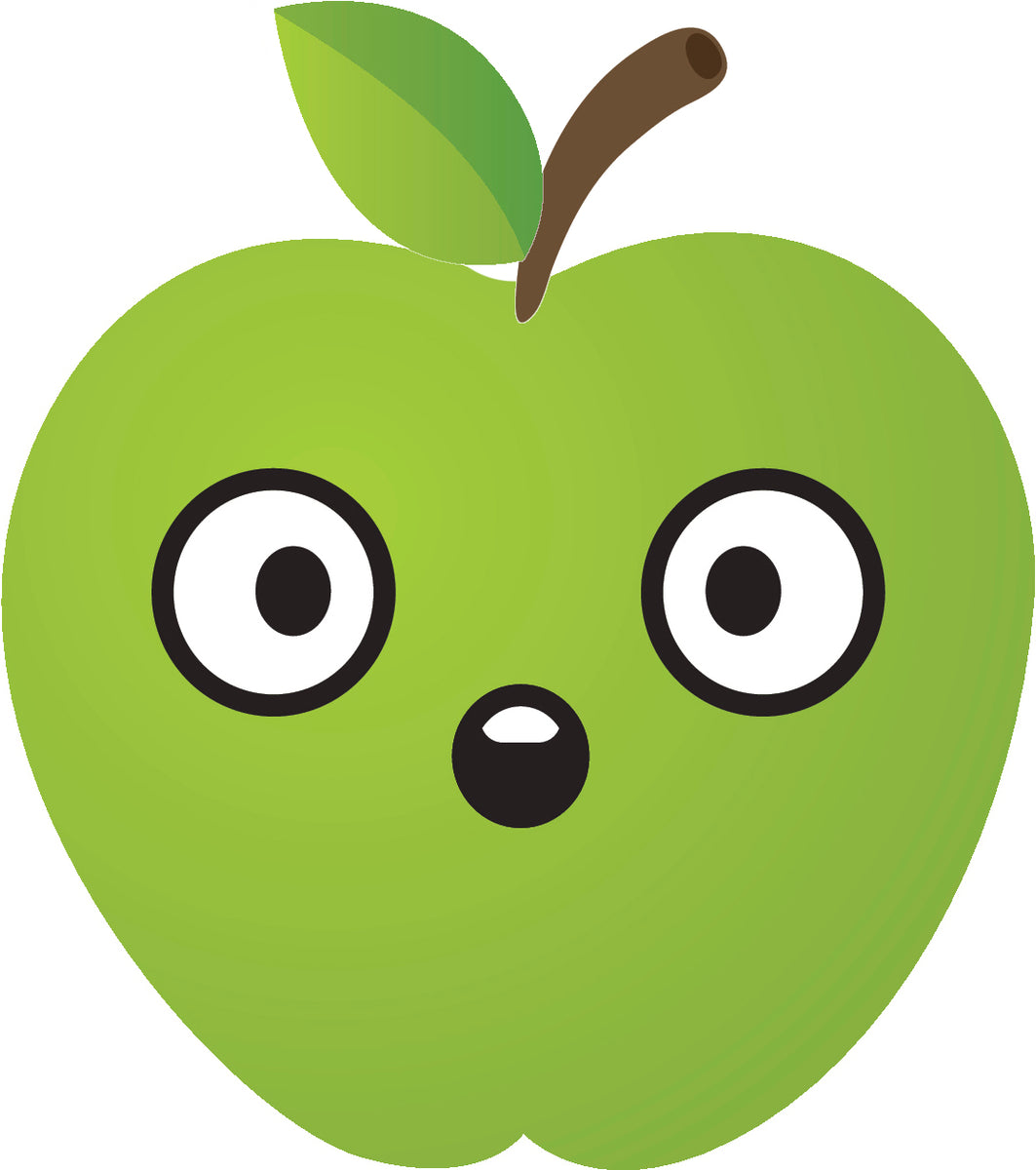Cute Green Apple Cartoon Emoji Icon 8 Vinyl Decal Sticker – Shinobi