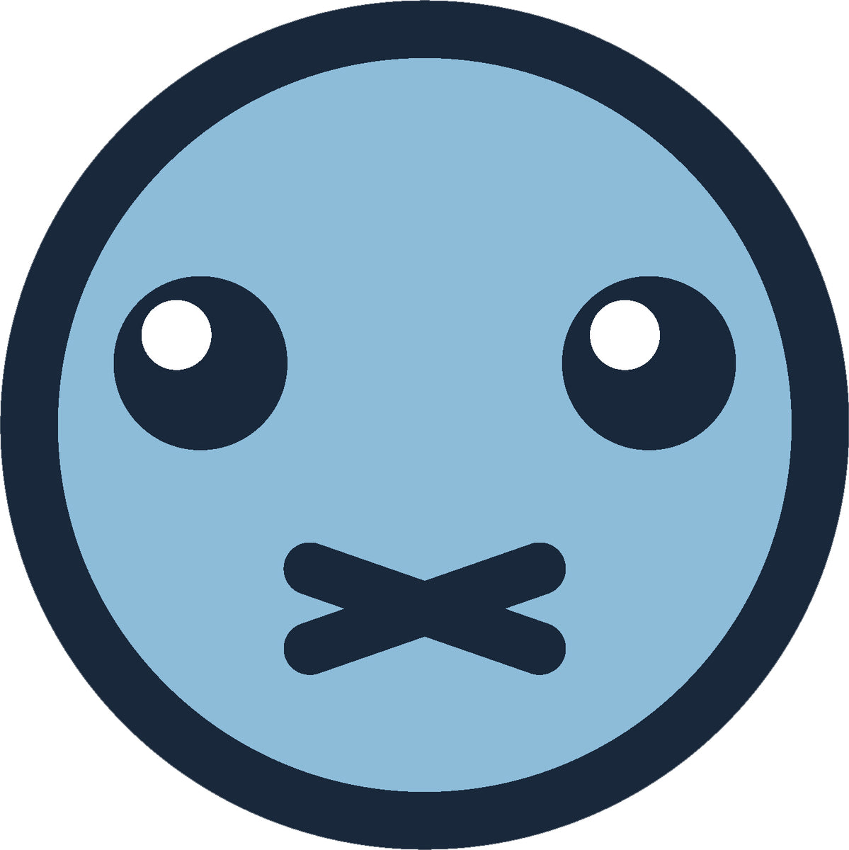 Cute Simple Blue Emoji Emoticon Cartoon Icon 8 Vinyl Decal Sticker