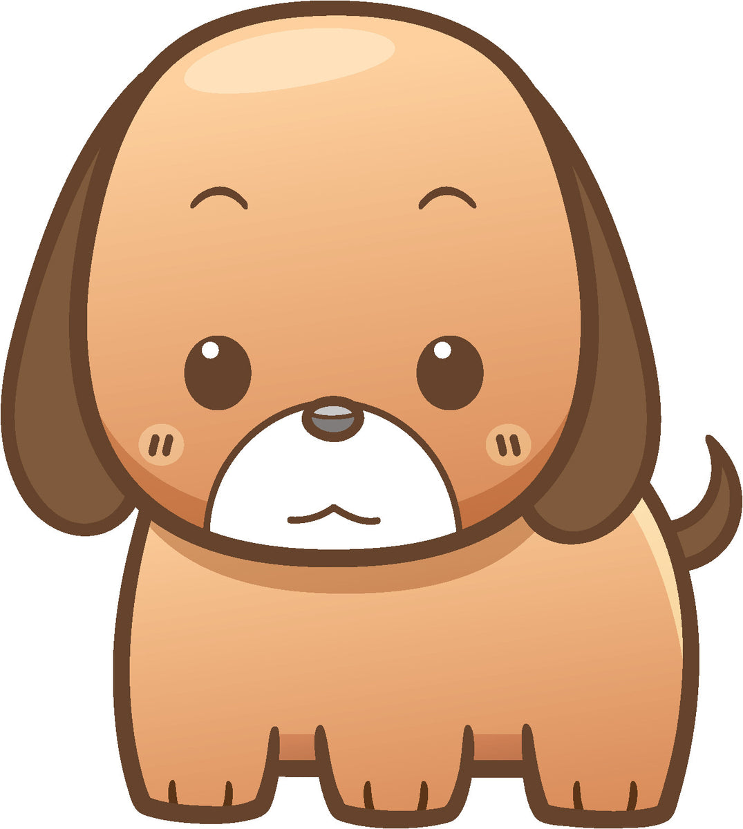 Cute Simple Kawaii Farm Animal Cartoon Icon - Puppy Dog Vinyl Decal St