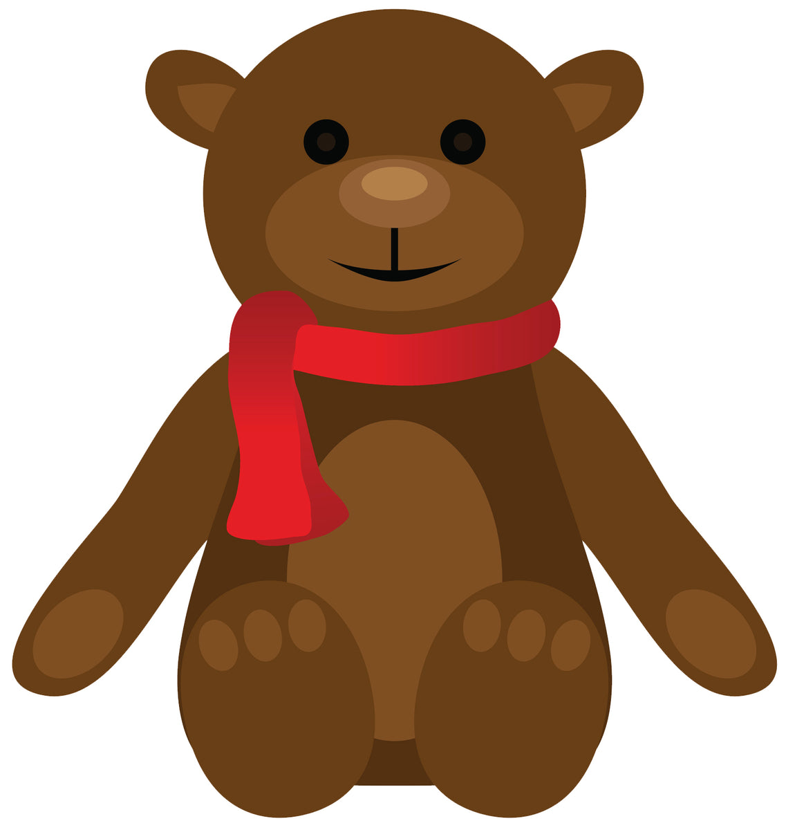 teddy bear with red scarf