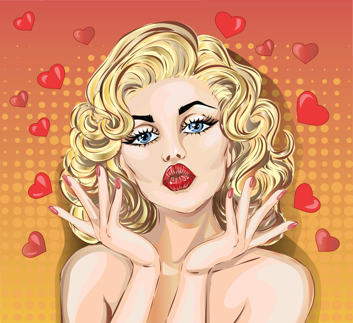 Pretty Sexy Vintage Retro Topless Valentine Stripper Cartoon Icon Viny