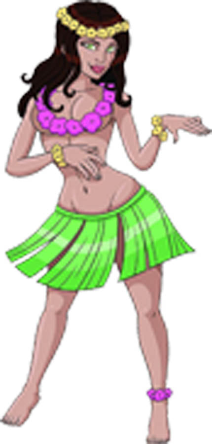 Sexy Topless Tropical Hawaiian Hula Girl Cartoon #2 Vinyl Decal Sticke –  Shinobi Stickers