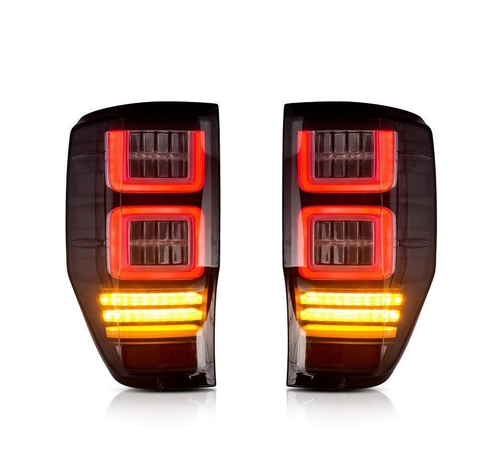 Ford Ranger Tail lights with LED Tubes 2012 - 2017 Smoked Lens