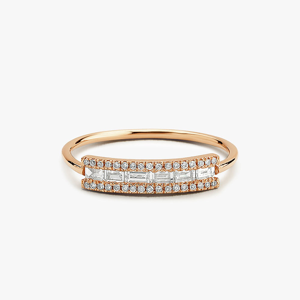 horizontal baguette diamond ring