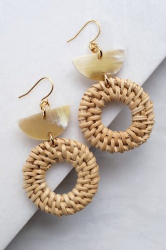 rattan earrings wholesale