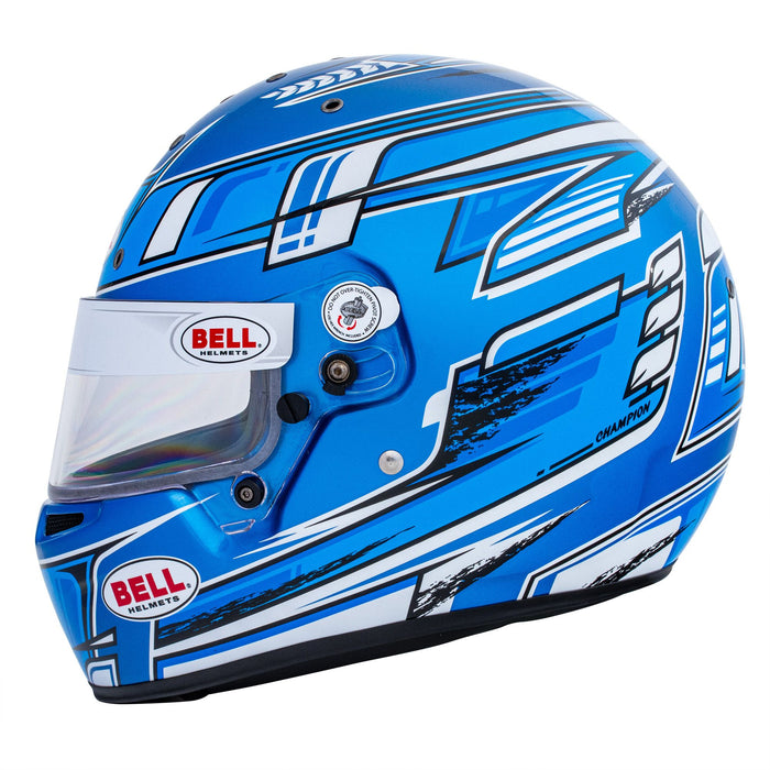 Bell KC7-CMR Champion Blue Youth Kart Helmet - Left - Fast Racer