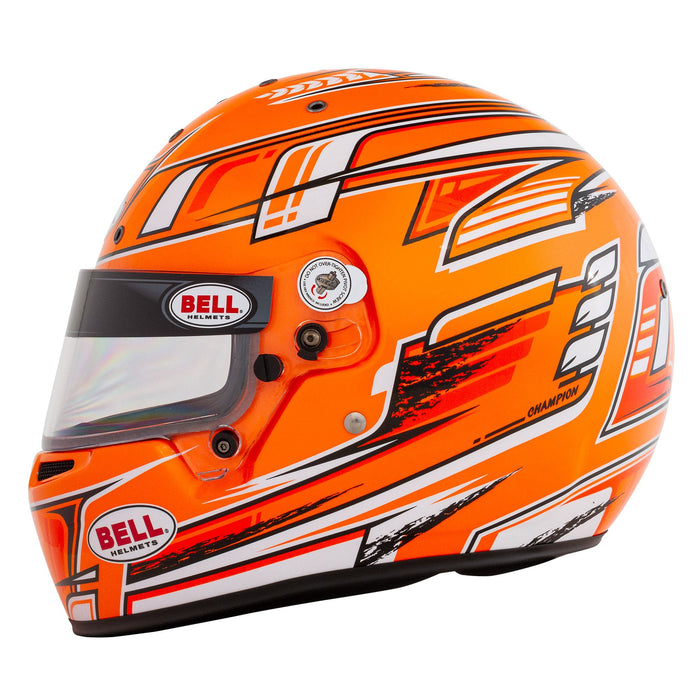 Bell KC7-CMR Youth Kart Helmet - Champion Orange - Left - Fast Racer