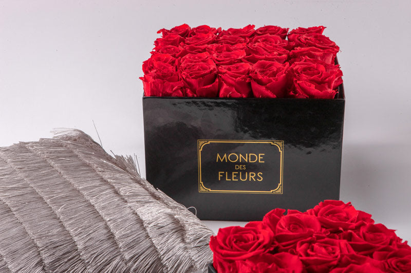 Die schönsten Blumen zur Weihnachtszeit -Rosenbox günstig bestellen Monde des fleurs