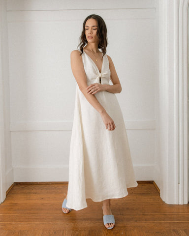 harly jae cream linen dress