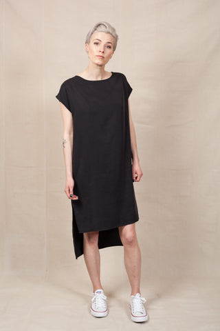 silver and gold clothing black tencel dress