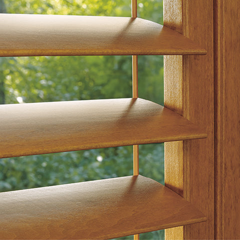 Hunter Douglas Shutters are beautiful solutions for your windows which are available in wood, hybrid materials and Polysatin™ compound construction.
