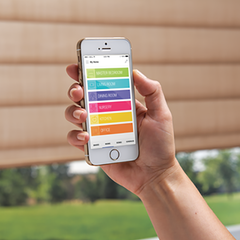 Personalized scenes to suit your lifestyle! Get the Hunter Douglas Powerview App to control your powerview shades. Hunter Douglas products availabe at Barrydowne Paint, Sudbury, ON