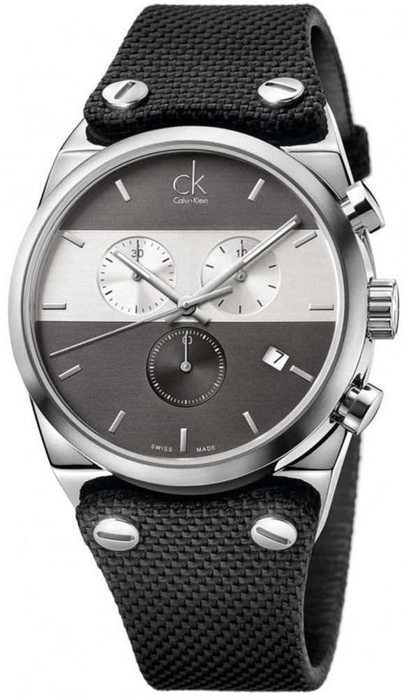 West Tanzania Afscheid Calvin Klein Eager Chronograph Black Nylon Strap Black and Silver Dial –  Watches & Beyond