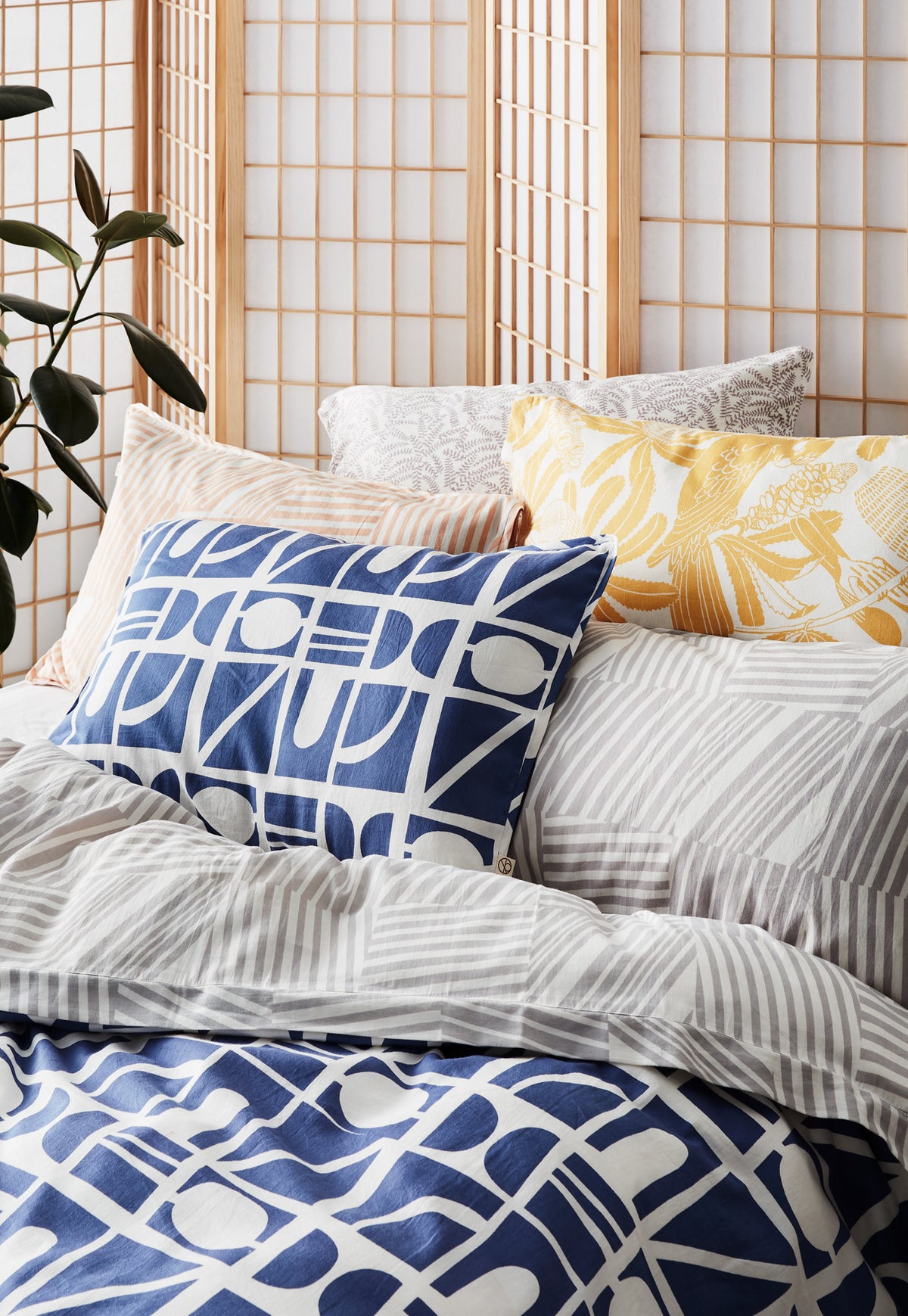Pillowcase - Tile Stripe Grey SAM/SEC