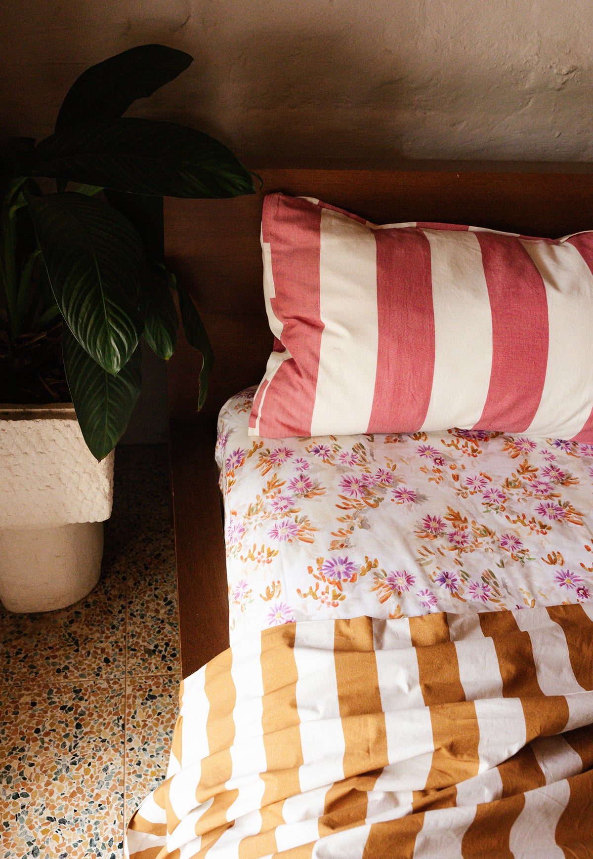 Pillow Case - Raspberry Stripe