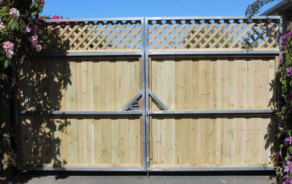 driveway gates built on gavanized gate frames