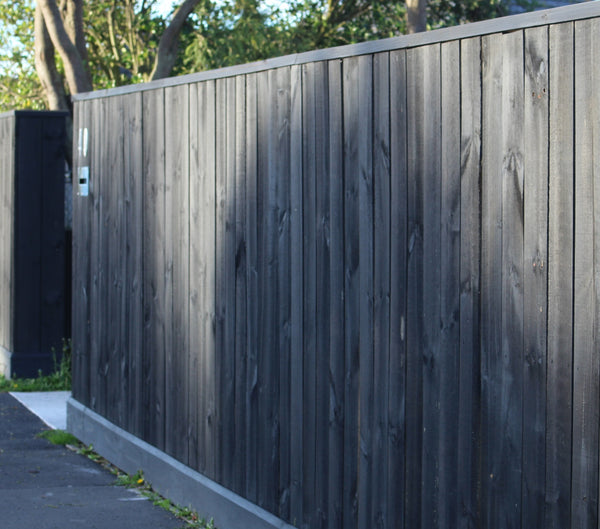 plain board fence with cap, kickboard and driveway returns