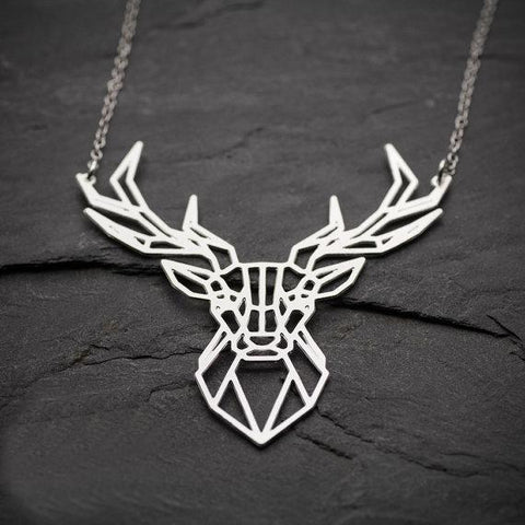 Geometric Deer Necklace