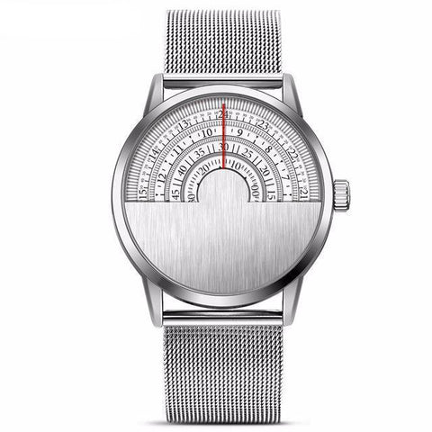 Half Face Stainless Steel Watch
