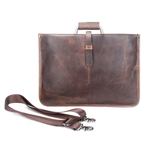 Thin Genuine Leather Briefcase and Laptop Bag