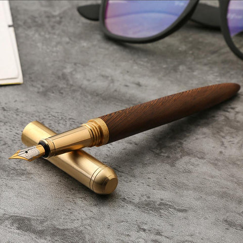 High Quality vintage Fountain Pen Rosewood and Brass Pen