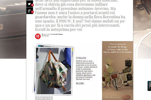 72 Smalldive L'Avventura Silk Tote Featured on February 2014 Issue of Vanity Fair Italy 