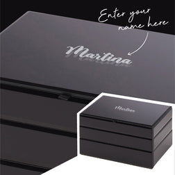 Personalised Black Stackable Jewellery Box Set