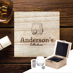Personalised Flinders Whisky Box Set - Glass Design