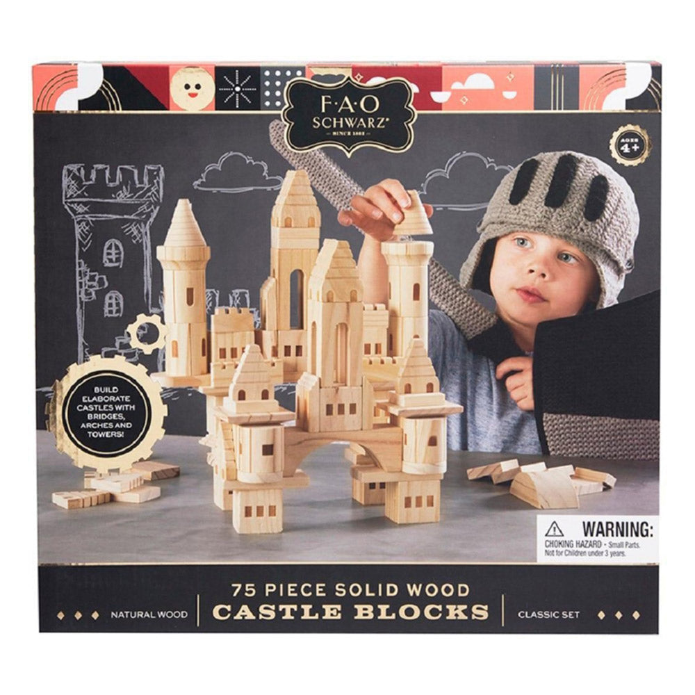 fao schwarz 75 piece solid wood castle blocks