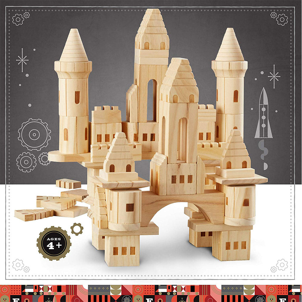 fao schwarz 75 piece solid wood castle blocks