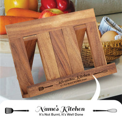 Personalised Acacia Recipe Book Holder Stand  Well Done