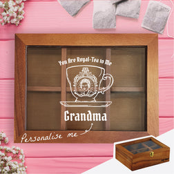 Personalised Acacia Tea Box With Window - Royal-Tea