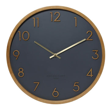 Scarlett Minimalist Silent Movement Wall Clock 35cm - Charcoal - One Six Eight London - Yellow Octopus