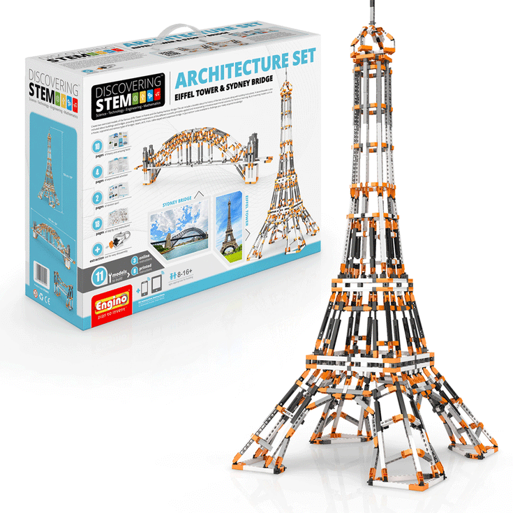 Engino Architecture STEM Set | Eiffel Tower & Sydney Harbour Bridge