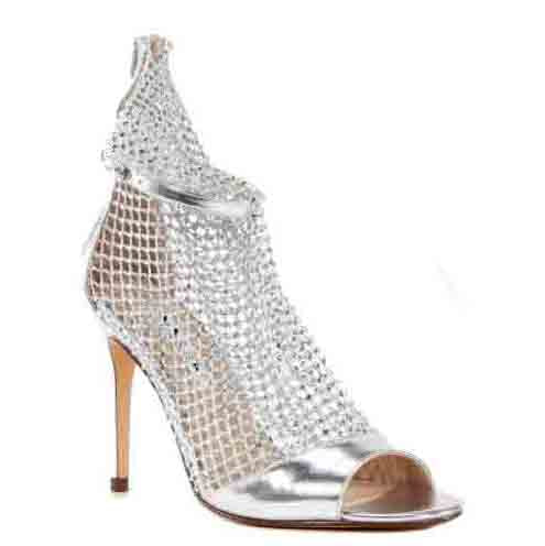 silver met foil/crystal net mesh