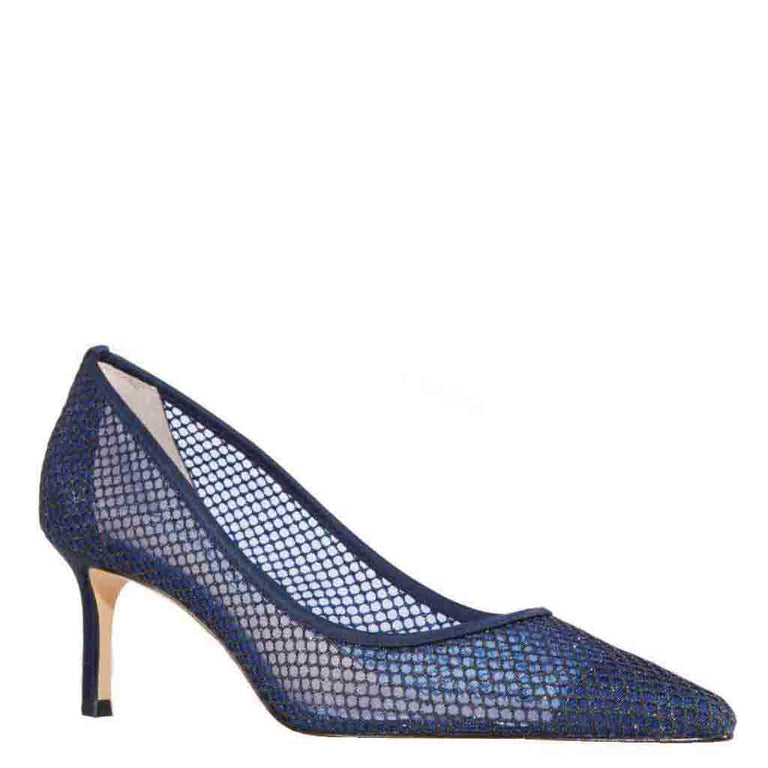 new navy luster satin w gia mesh