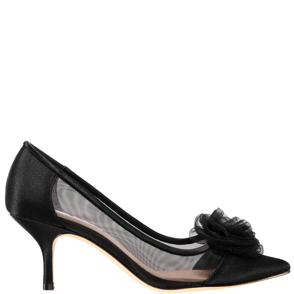 black satin shoes