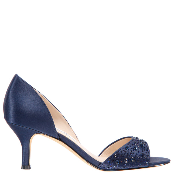 CATHEY-NEW NAVY/CLEAR-SATIN – Nina Shoes