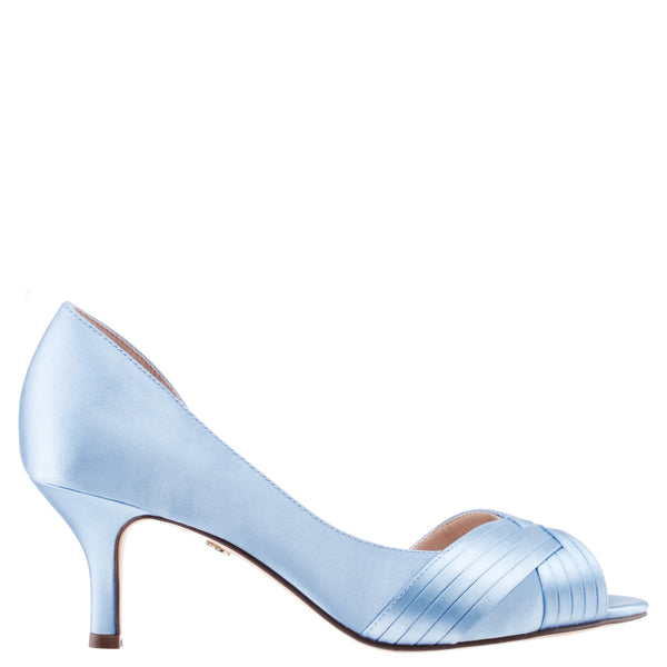 darse cuenta limpiador Humo Womens Contesa Sky Blue Satin Peep-toe D'orsay Mid-heel Dressy Pump | Nina  Shoes