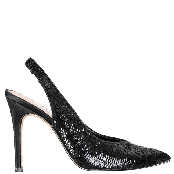 black sequin high heels